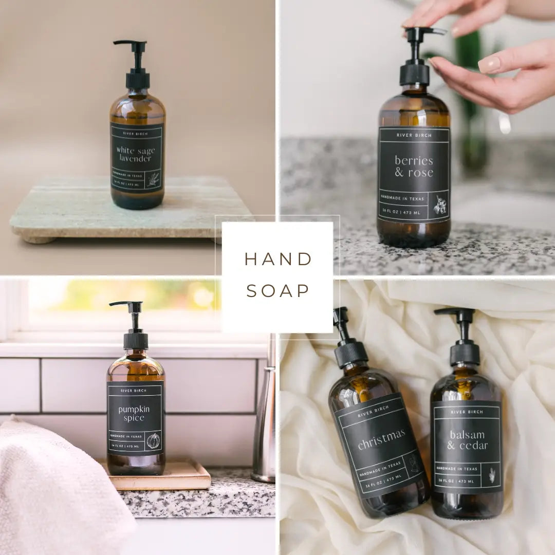 Spa Day  -16oz Amber Glass Soap-Handmade-Hand Wash