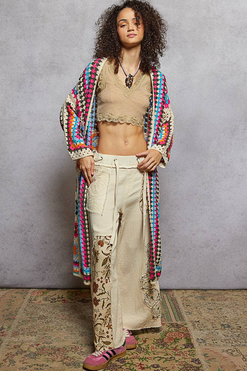 Long Sleeve Crochet Various Colors Cardigan