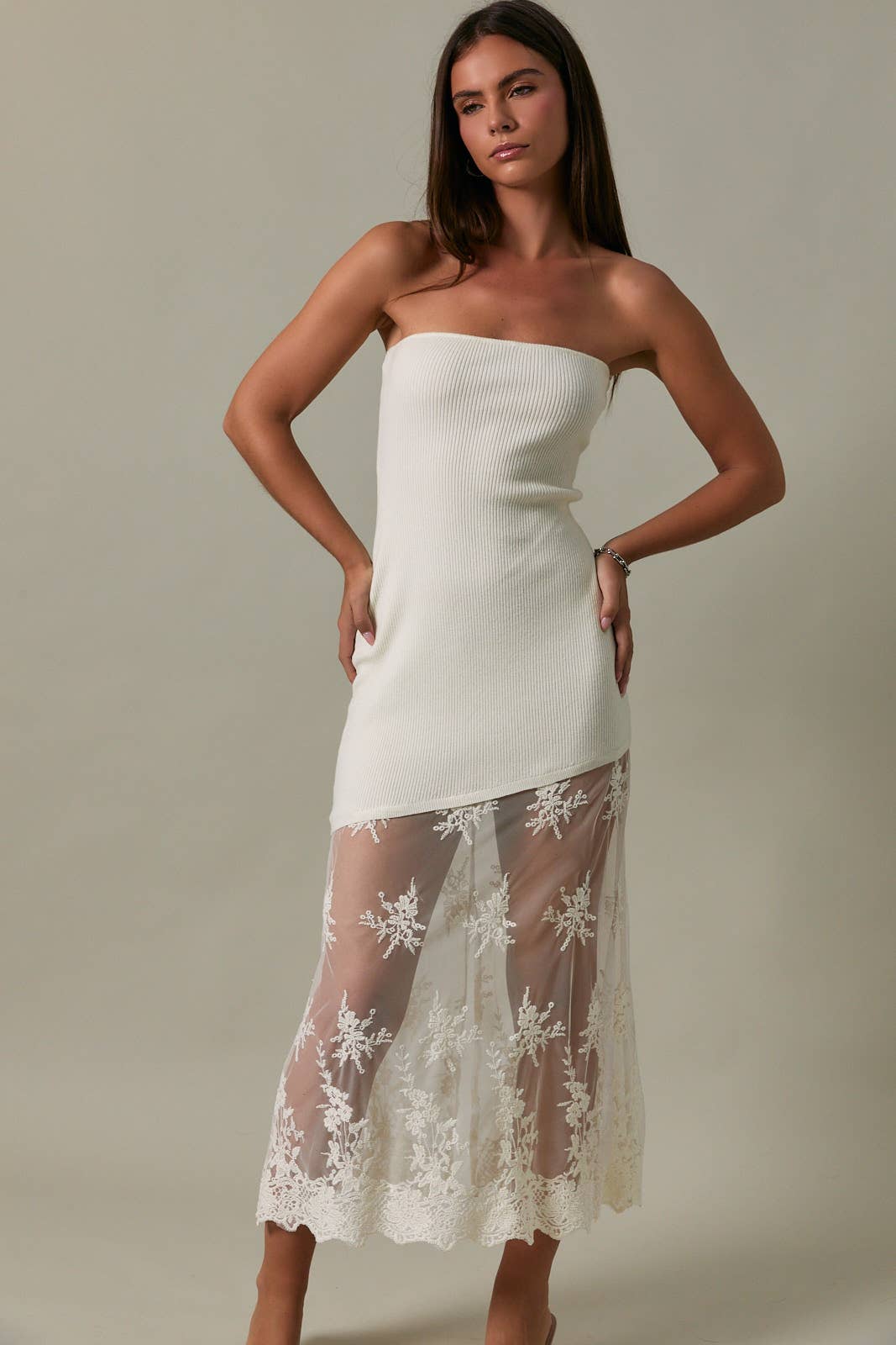 Strapless Lace Dress