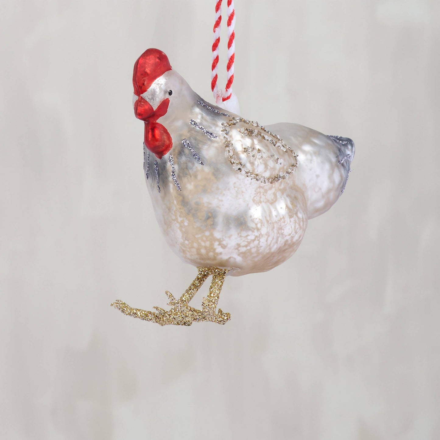 Rooster Glass Ornament