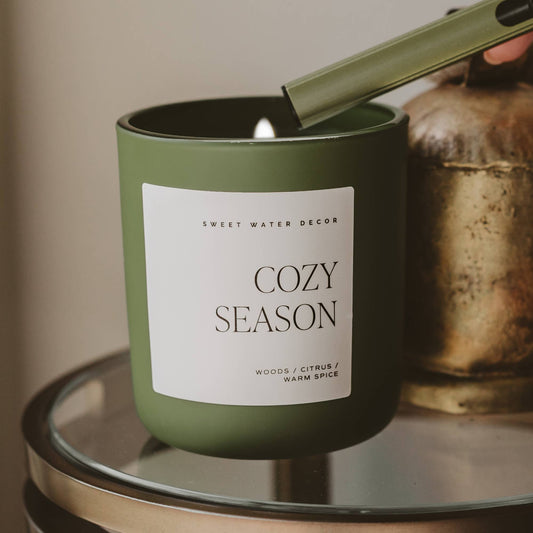 Cozy Season 15 oz Soy Candle, Matte Jar - Fall Decor