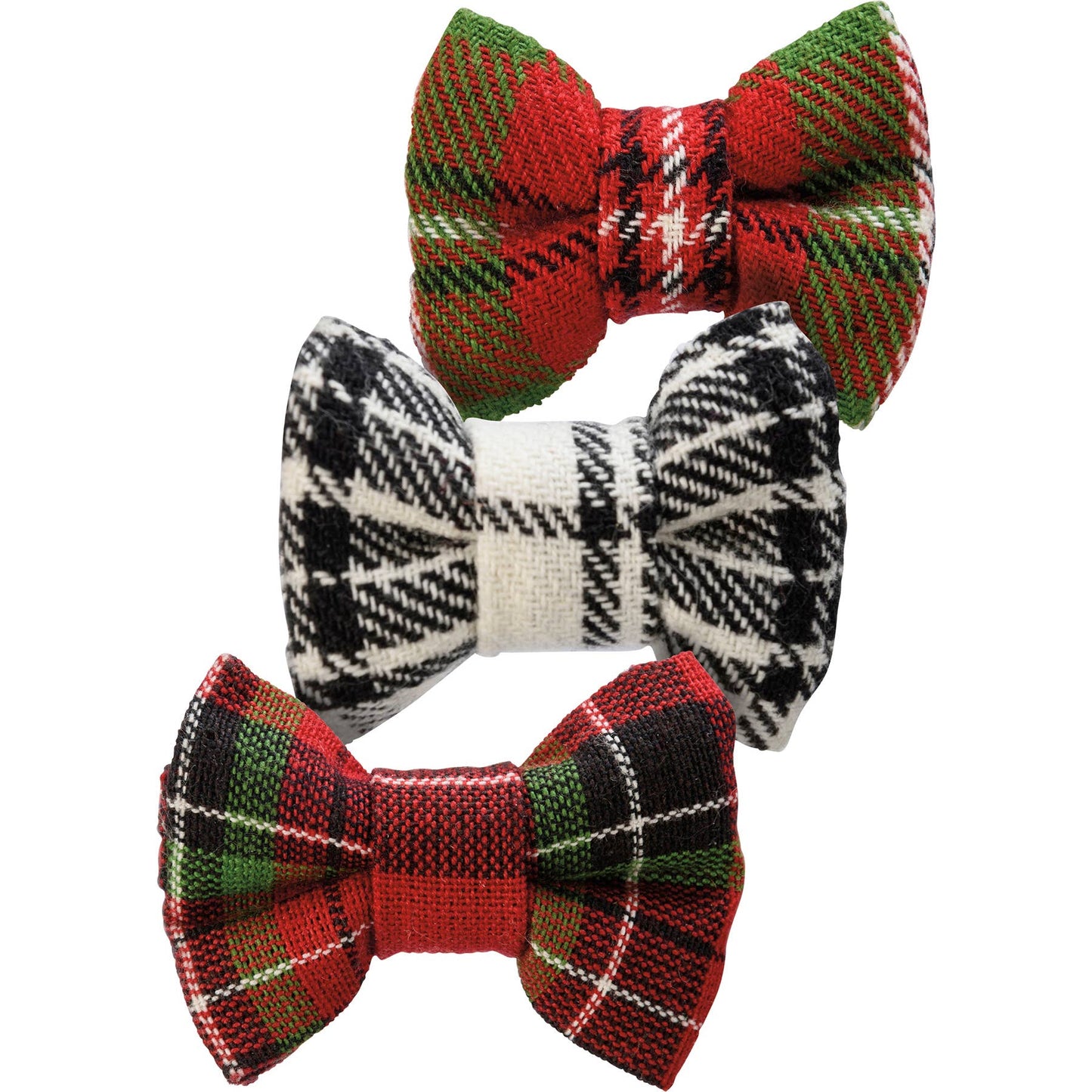 Christmas Plaid Small Pet Bow Tie Set