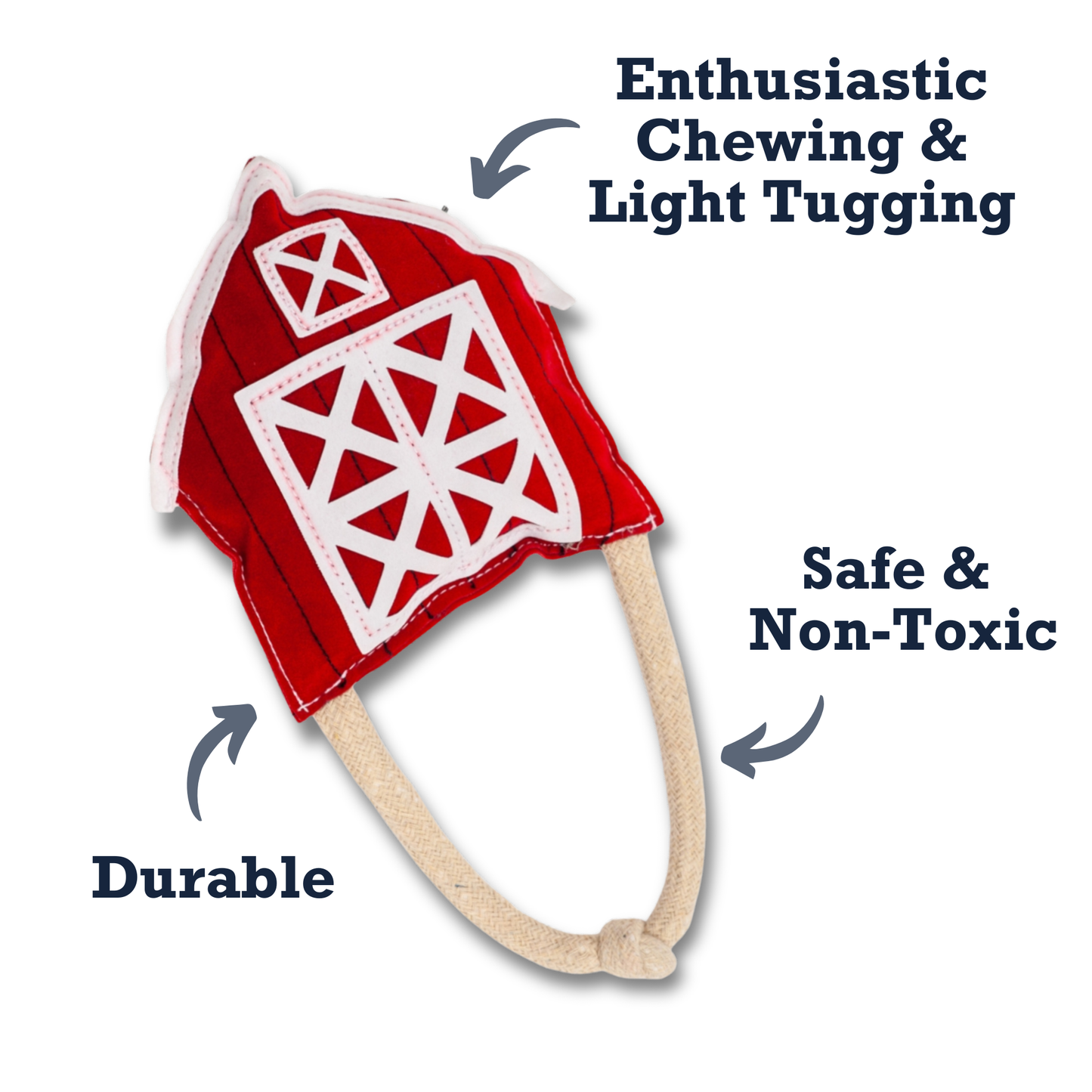 Eco-Friendly Red Barn Faux Leather Dog Chew Toy