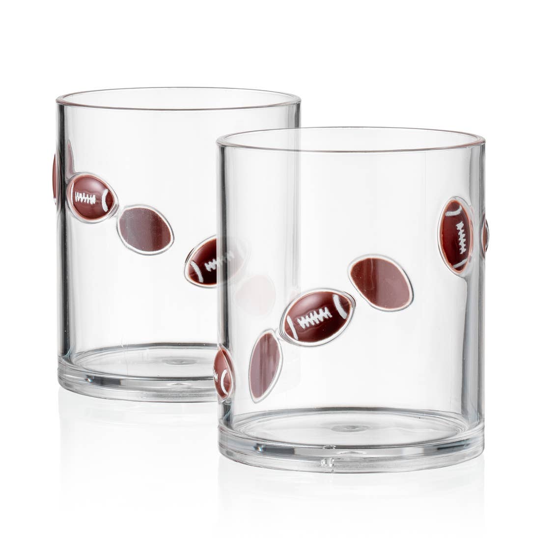 Football Icon Acrylic Glass, Set of 2 - Tailgating - Sports