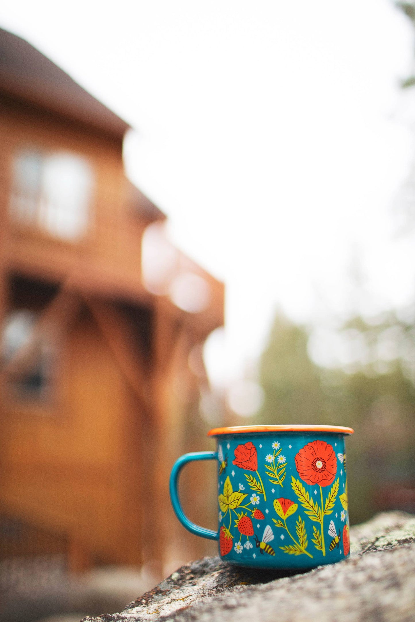 Enamel Poppies Coffee & Camp Mug
