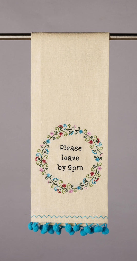 Leave By 9 Kitchen Towel