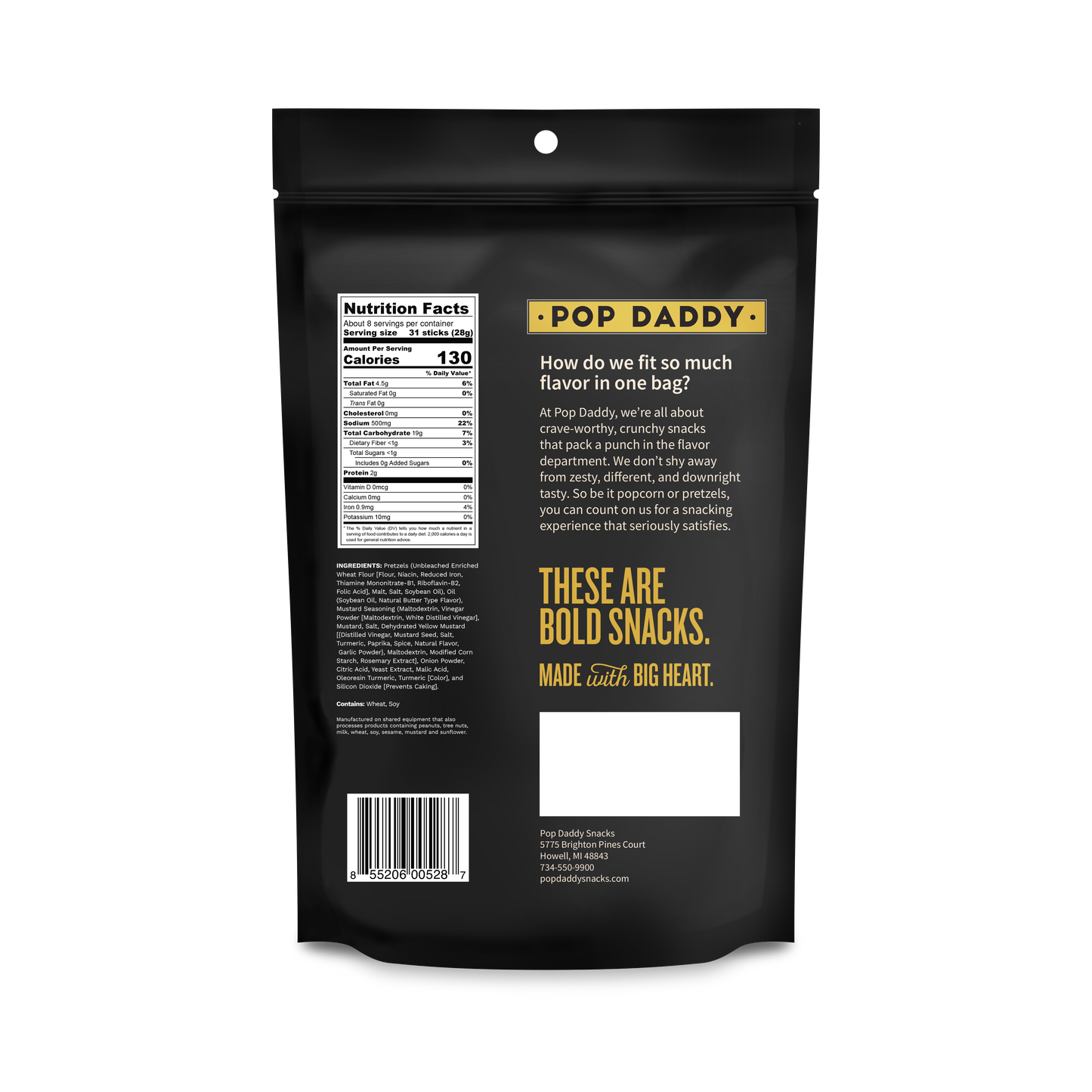Seasoned Pretzels - 7.5oz - Yellow Mustard