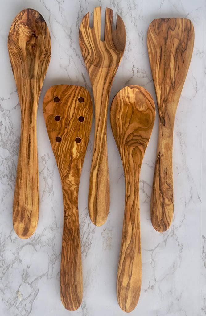 Olive Wood Kitchen Servers Set -5 pcs
