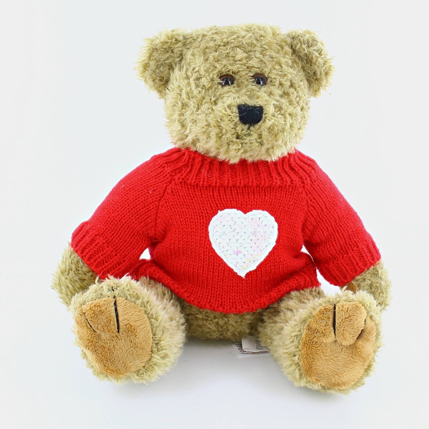 12" Oatmeal Bear Plush with Love Sweater