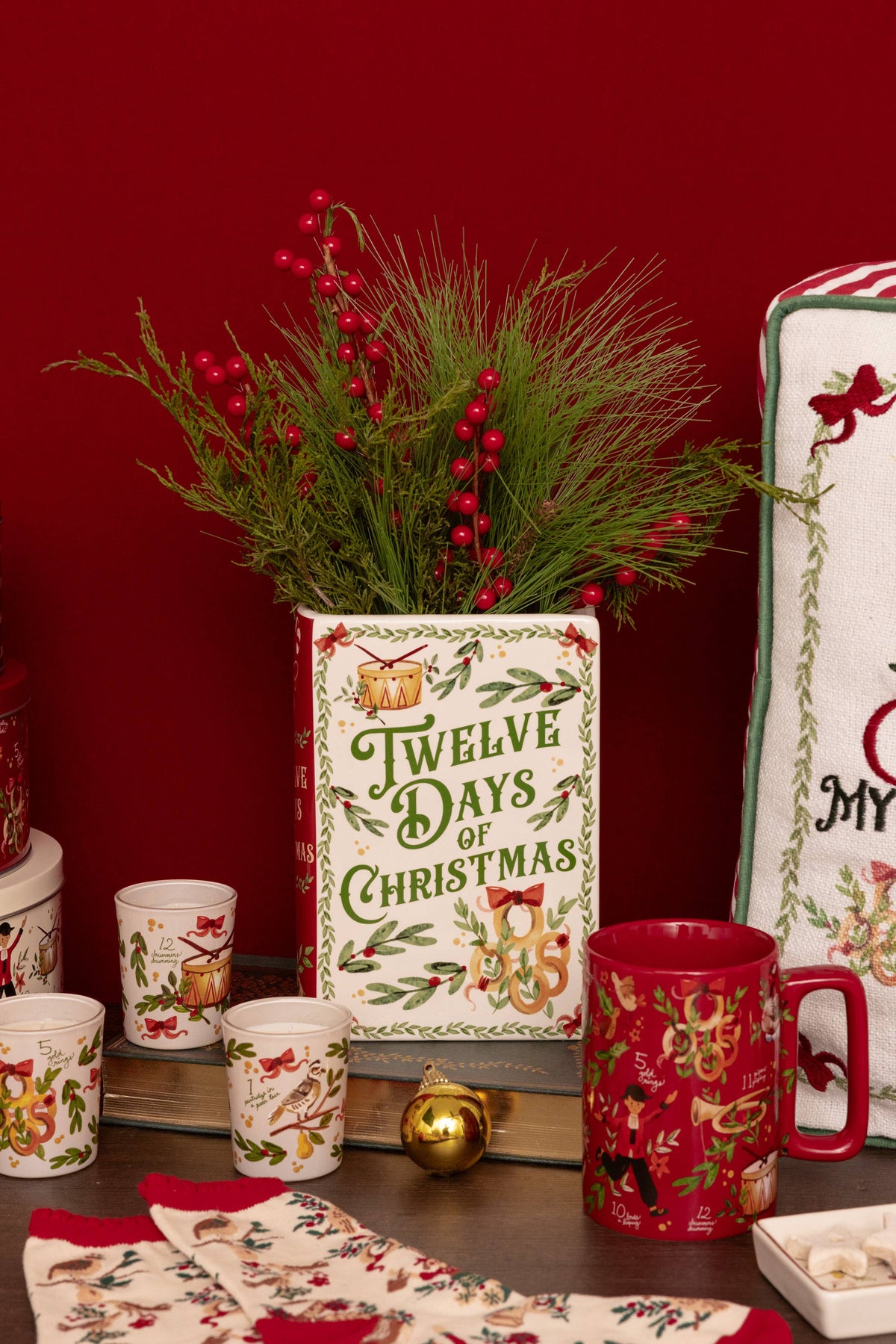 Twelve Days of Christmas Book Vase