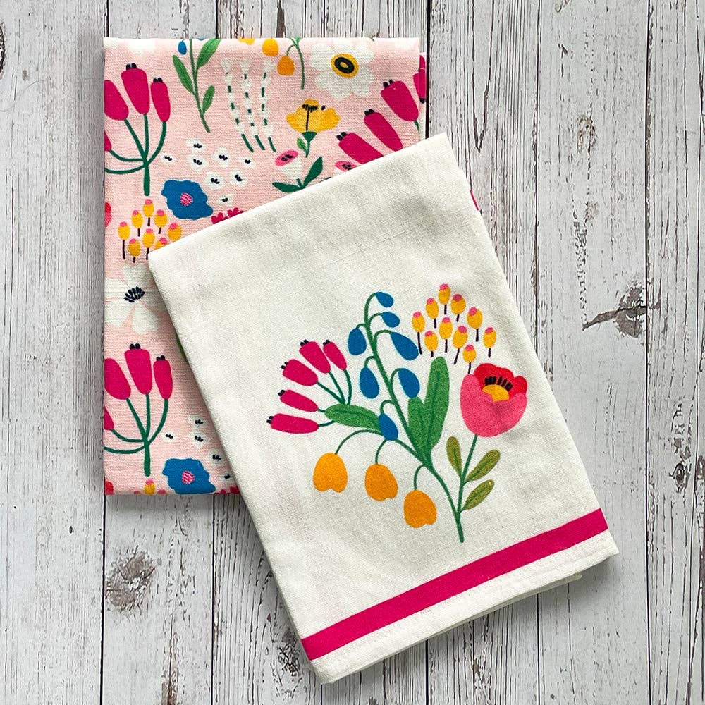 Flower Market Printed Kitchen Towel S/2