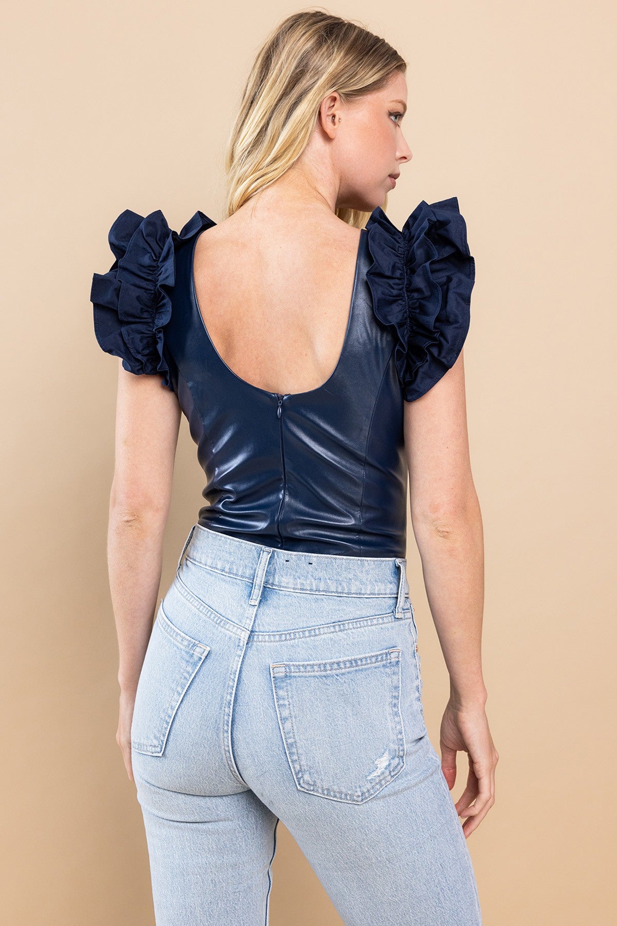 Ruffle Detail Bodysuit