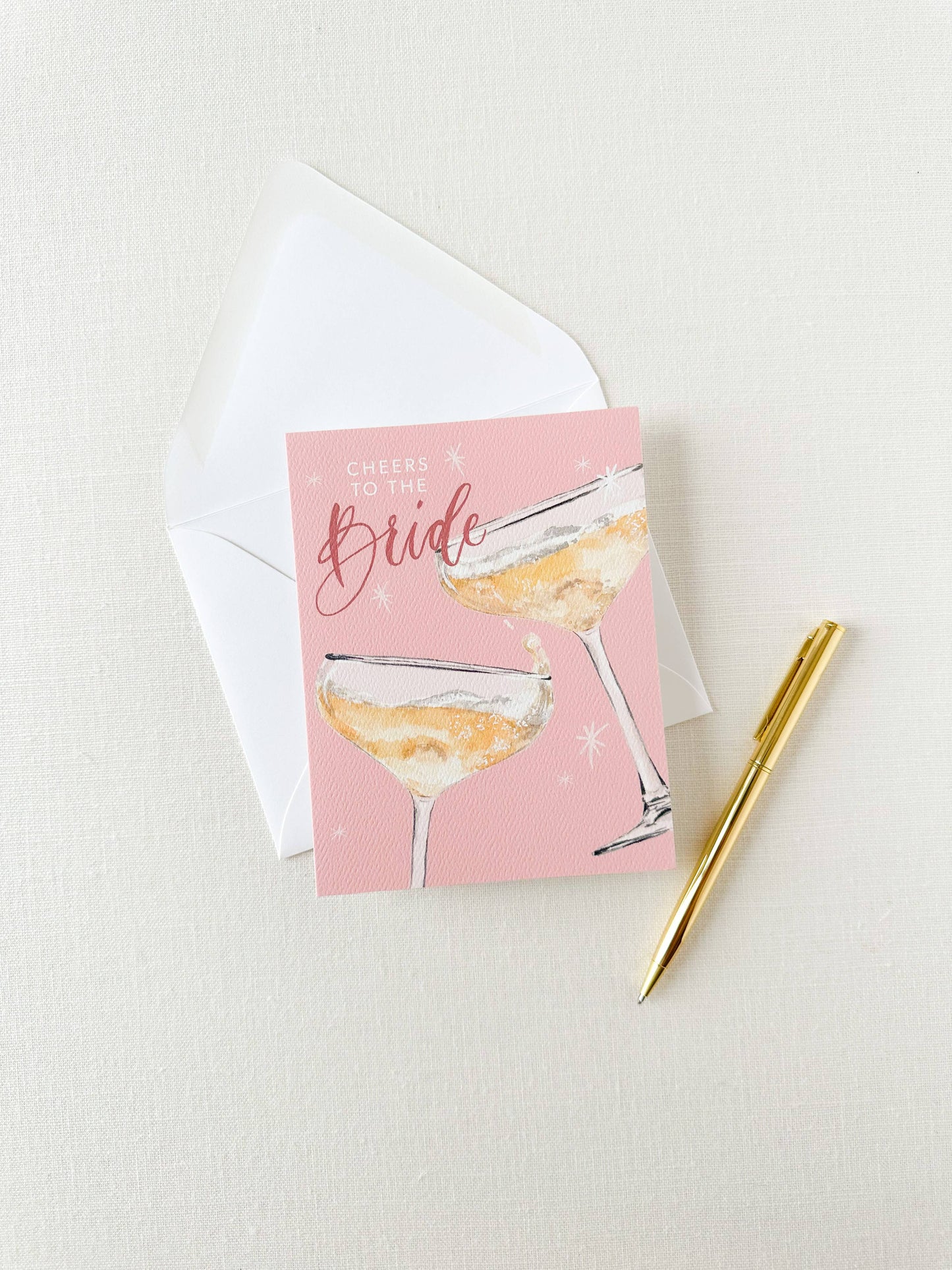 Cheers To The Bride Champagne Sparkles Greeting Card