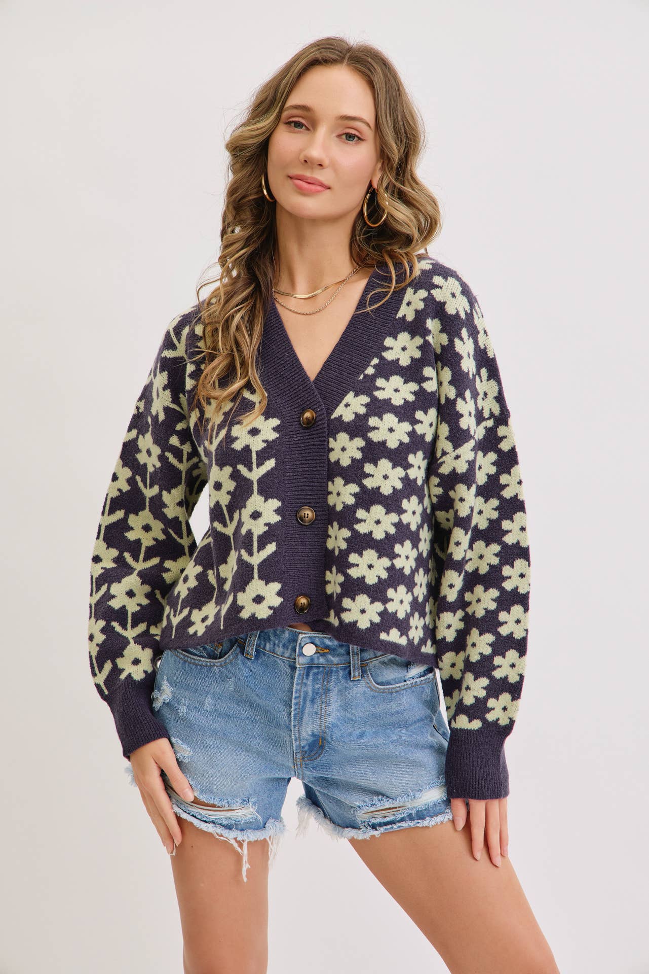Floral Print Cardigan