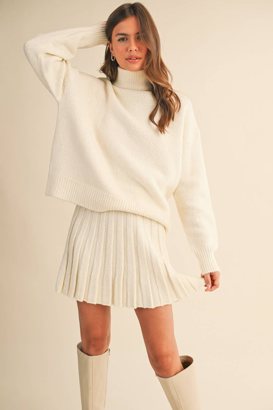 Turtleneck Sweater and Skirt Set