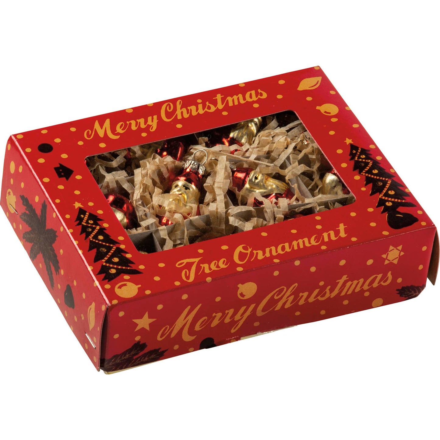 Glass Santa Mini Ornament Set