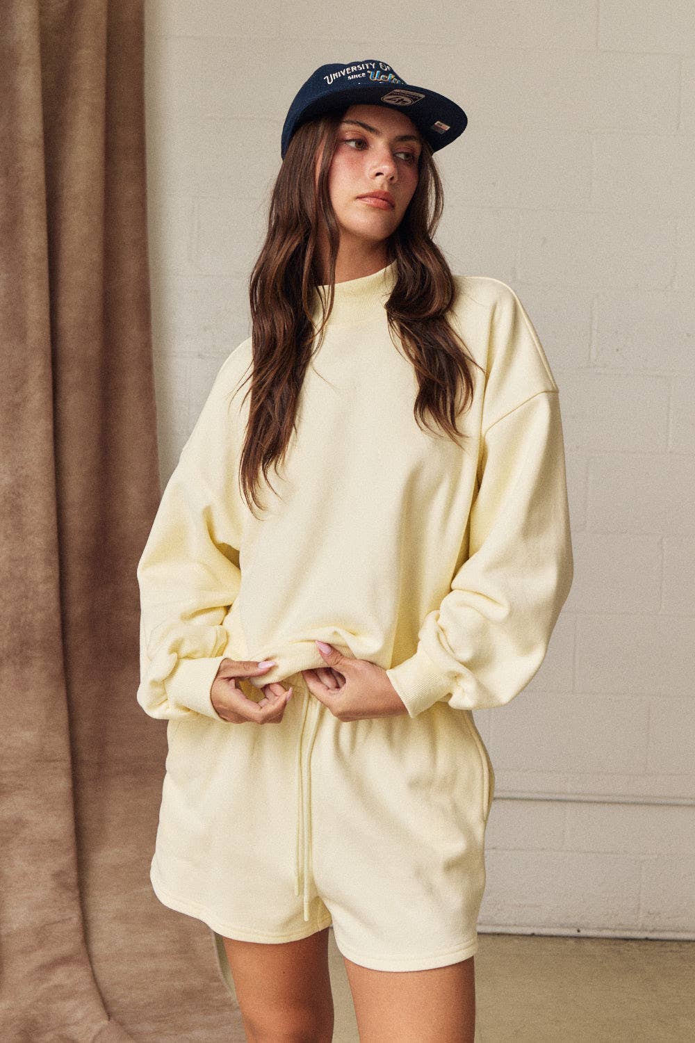Mock Neckline Oversized Lounge Set