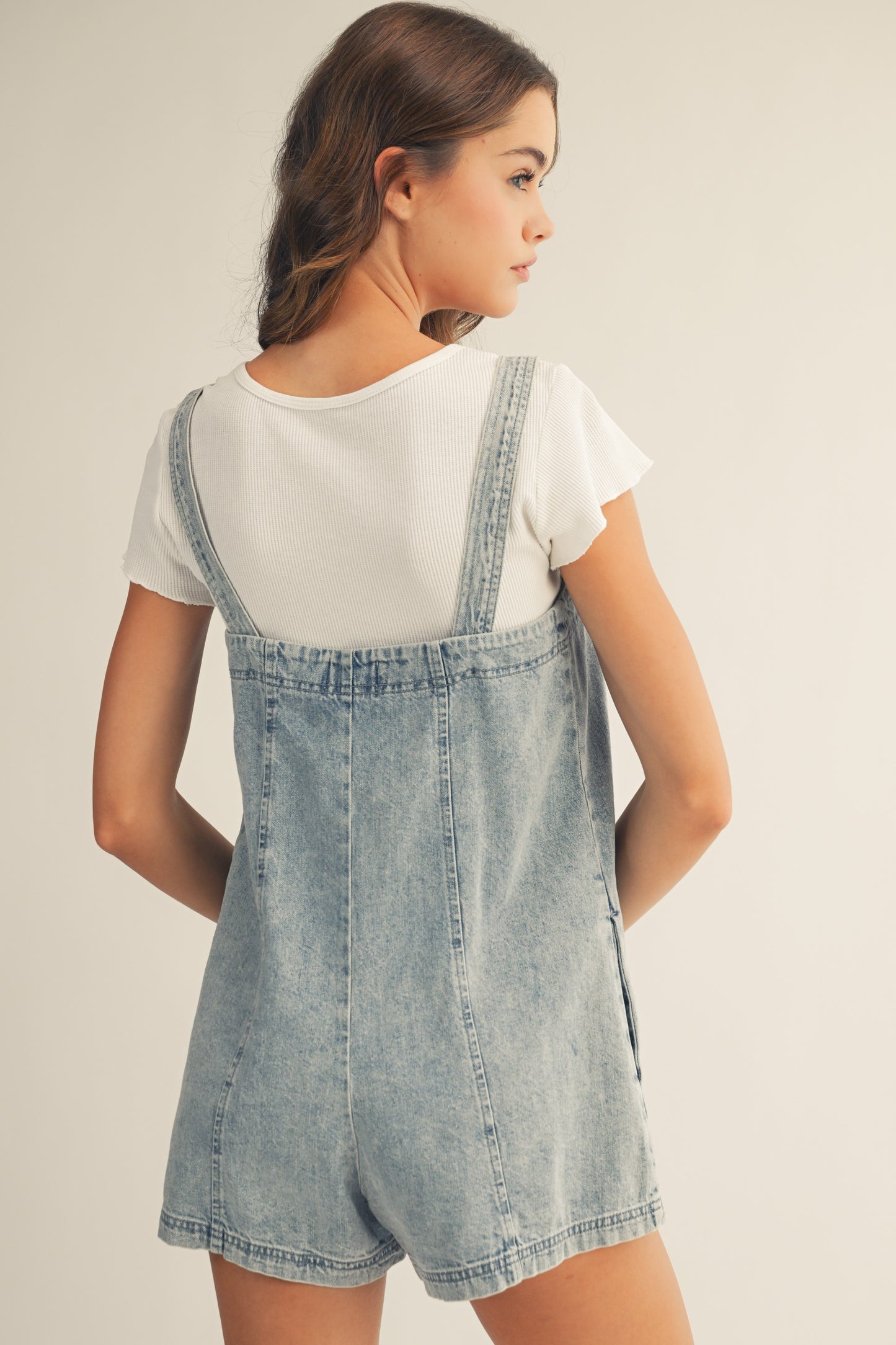 Vintage Washed Denim Romper