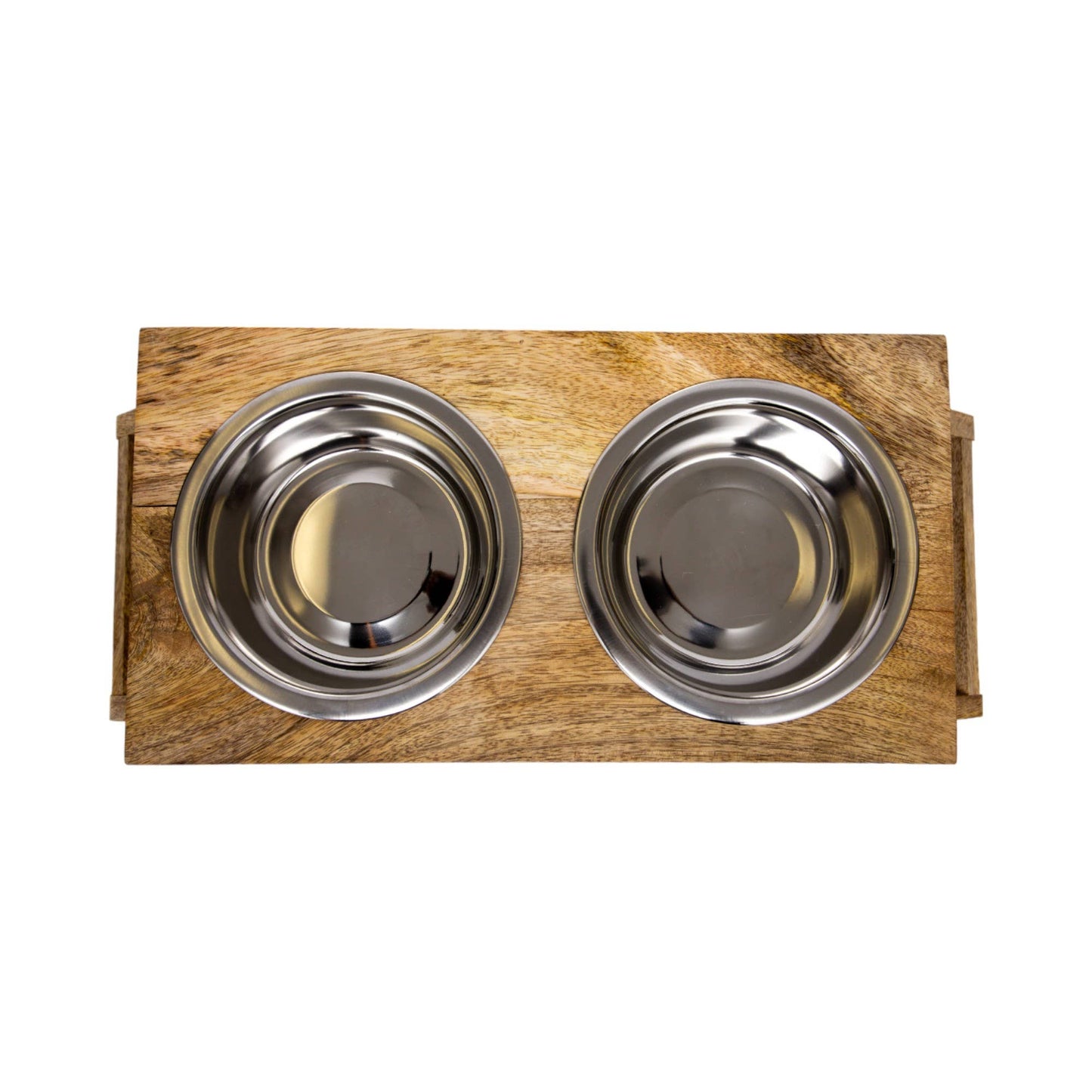 Eco-Friendly Elevated Dog Wood Feeder in Natural Wood Finish