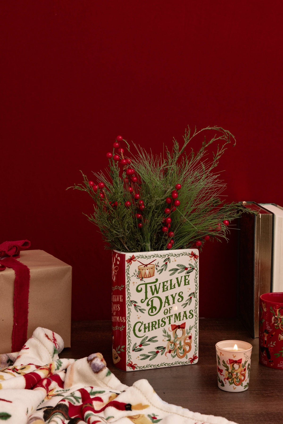 Twelve Days of Christmas Book Vase