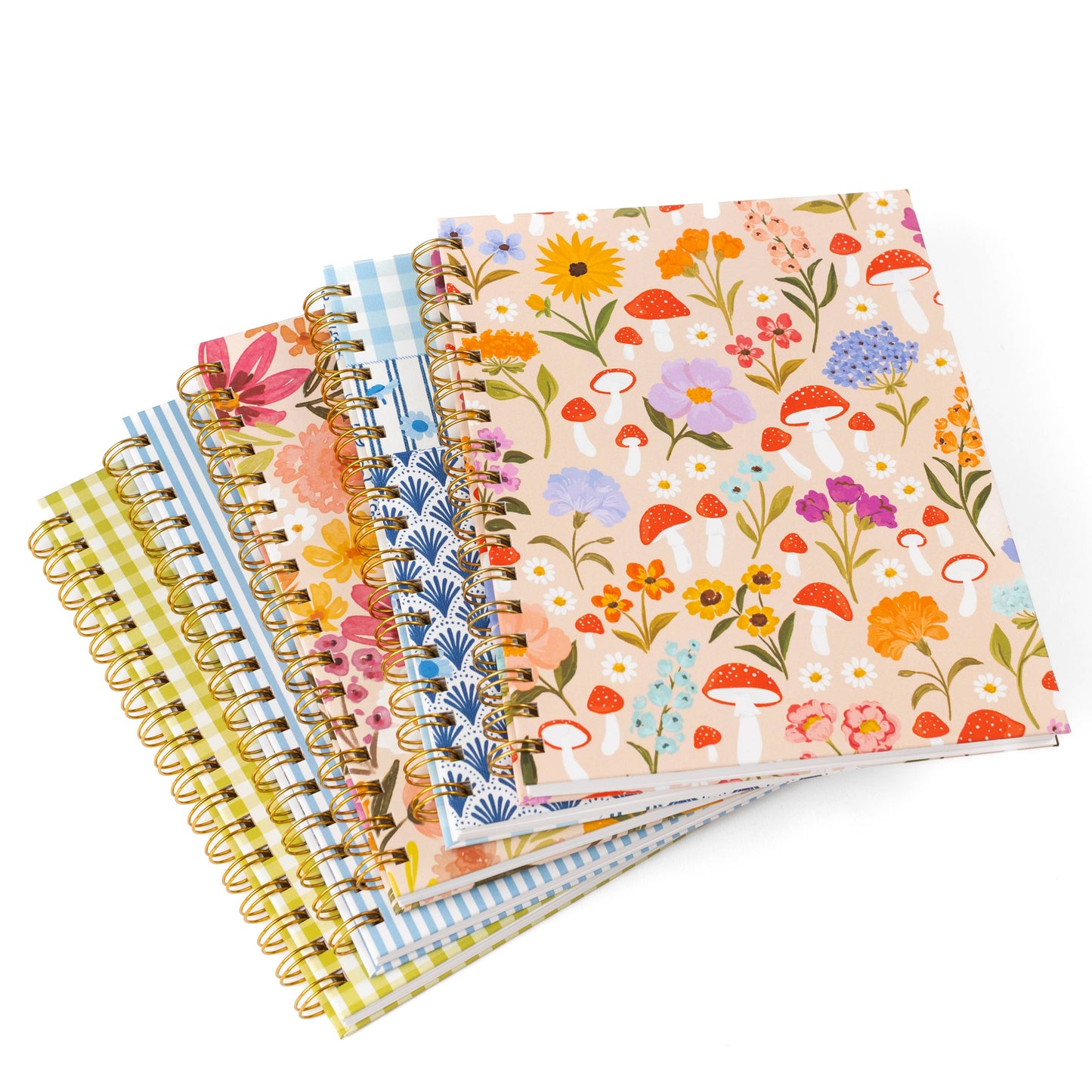 Forget Me Not Sage 7x9 Hardcover Spiral Notebook