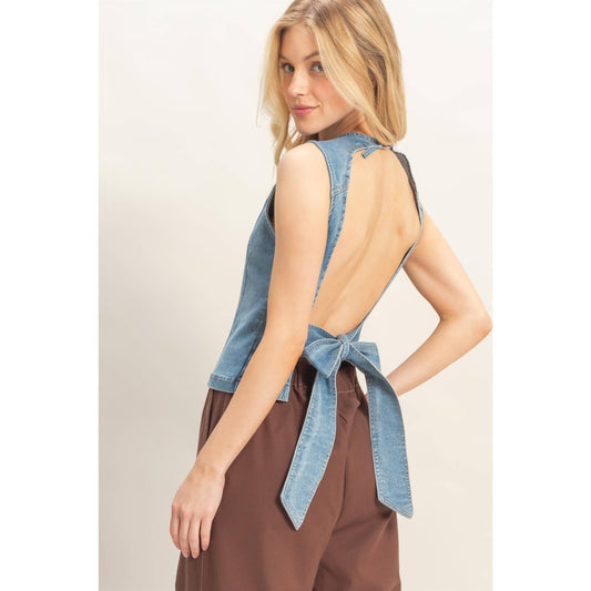 Sleeveless Denim Top