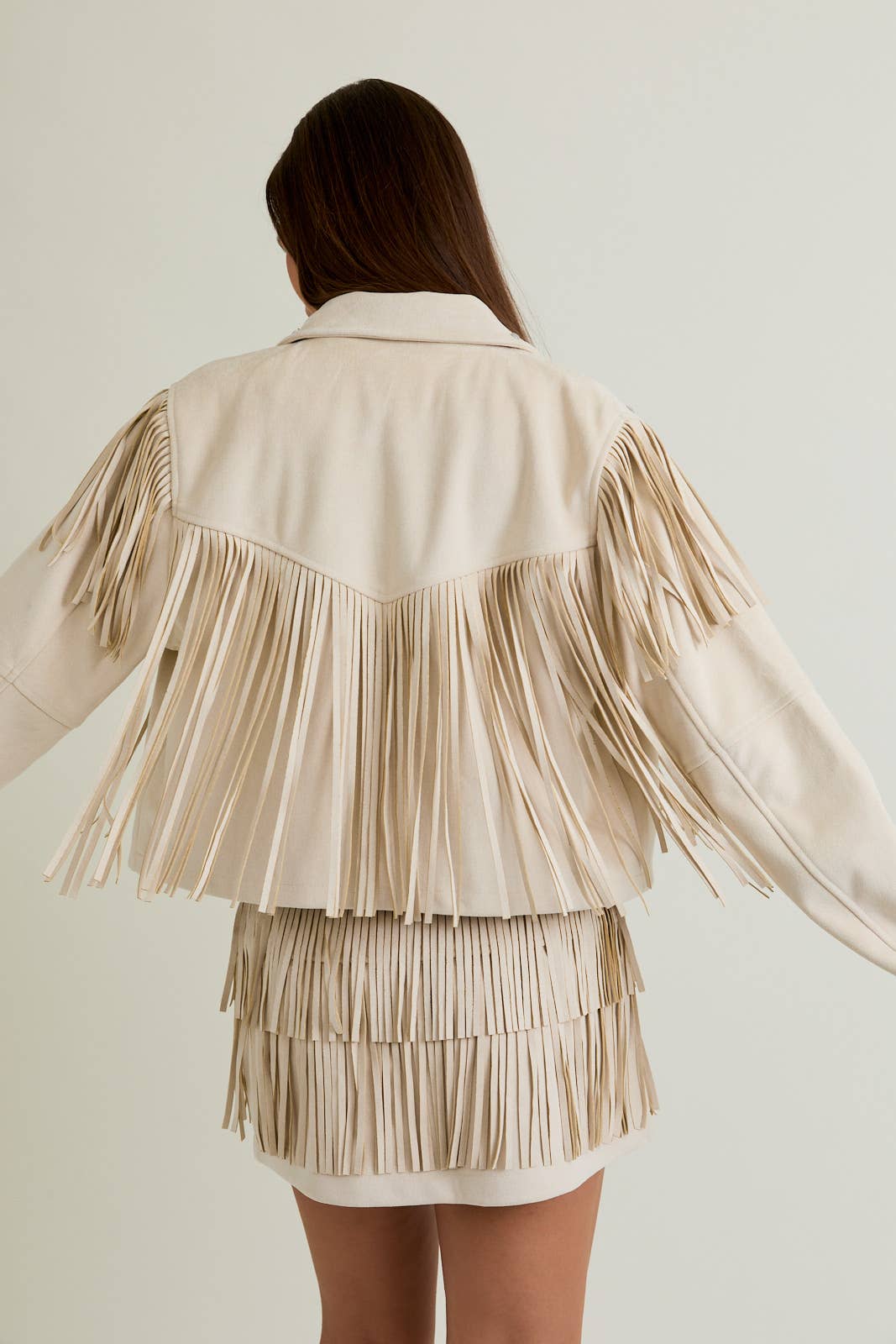 ディアンテset 完売　DIANTE SHAGGY LOOSE JACKET Suede Jacket With Fringe – Cassidy Station