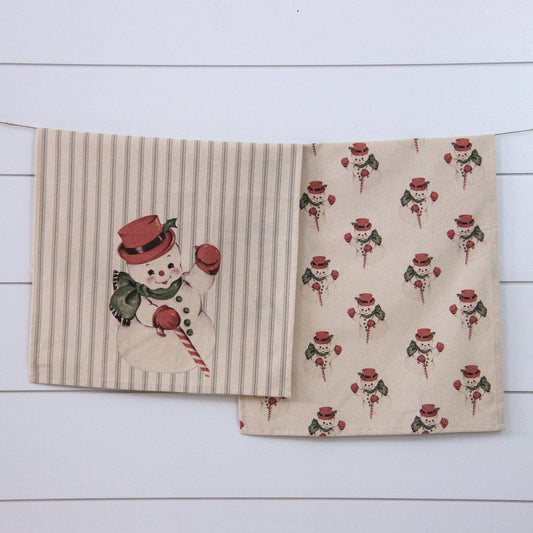 Tea Towels - Vintage Snowman (Pk/02 Ast)