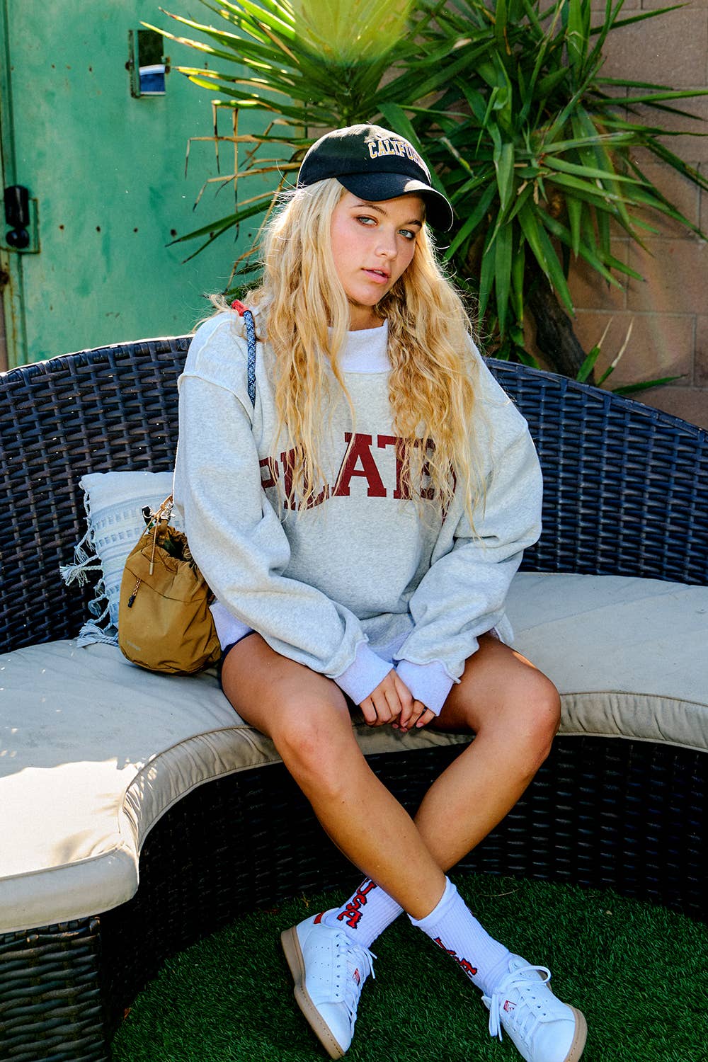 'PILATES & YOGA' Print Reversible Sweatshirt