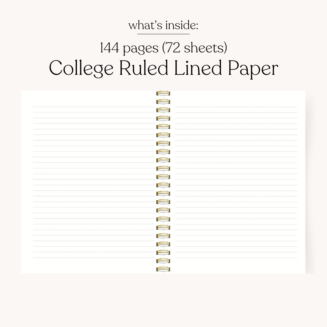 Forget Me Not Sage 7x9 Hardcover Spiral Notebook