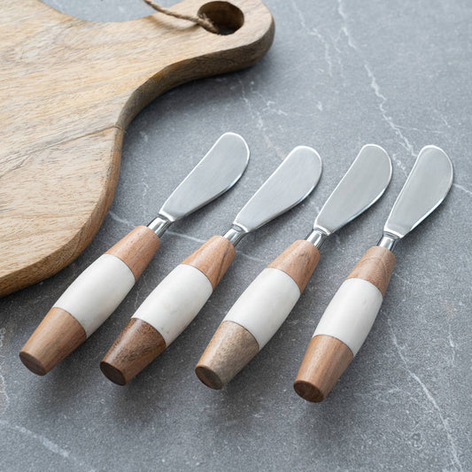 Elegant Marble & Wood Spreader