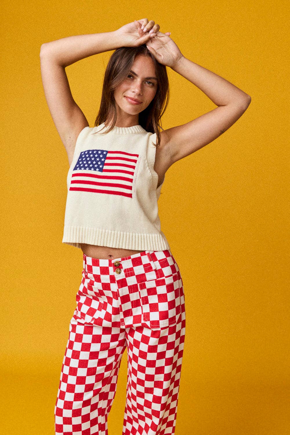 American Flag Sleeveless Sweater