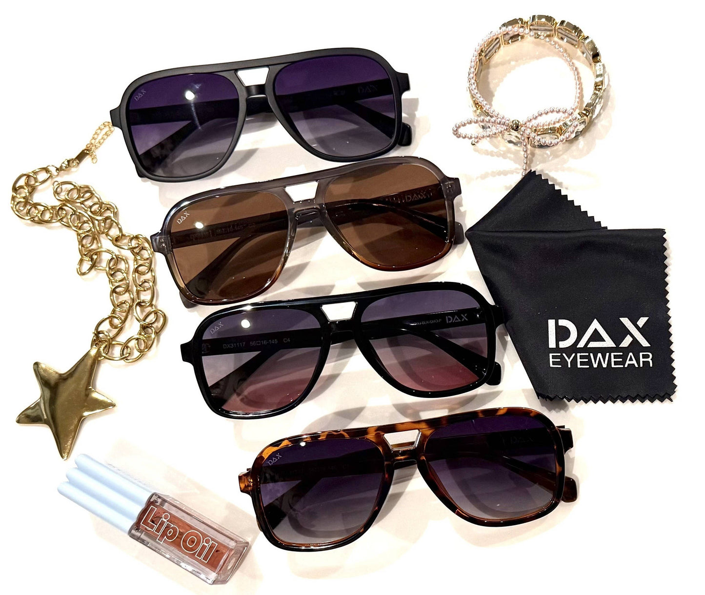Dax - Cruz - Unisex Aviator Sunglasses – Polarized Hair-Friendly