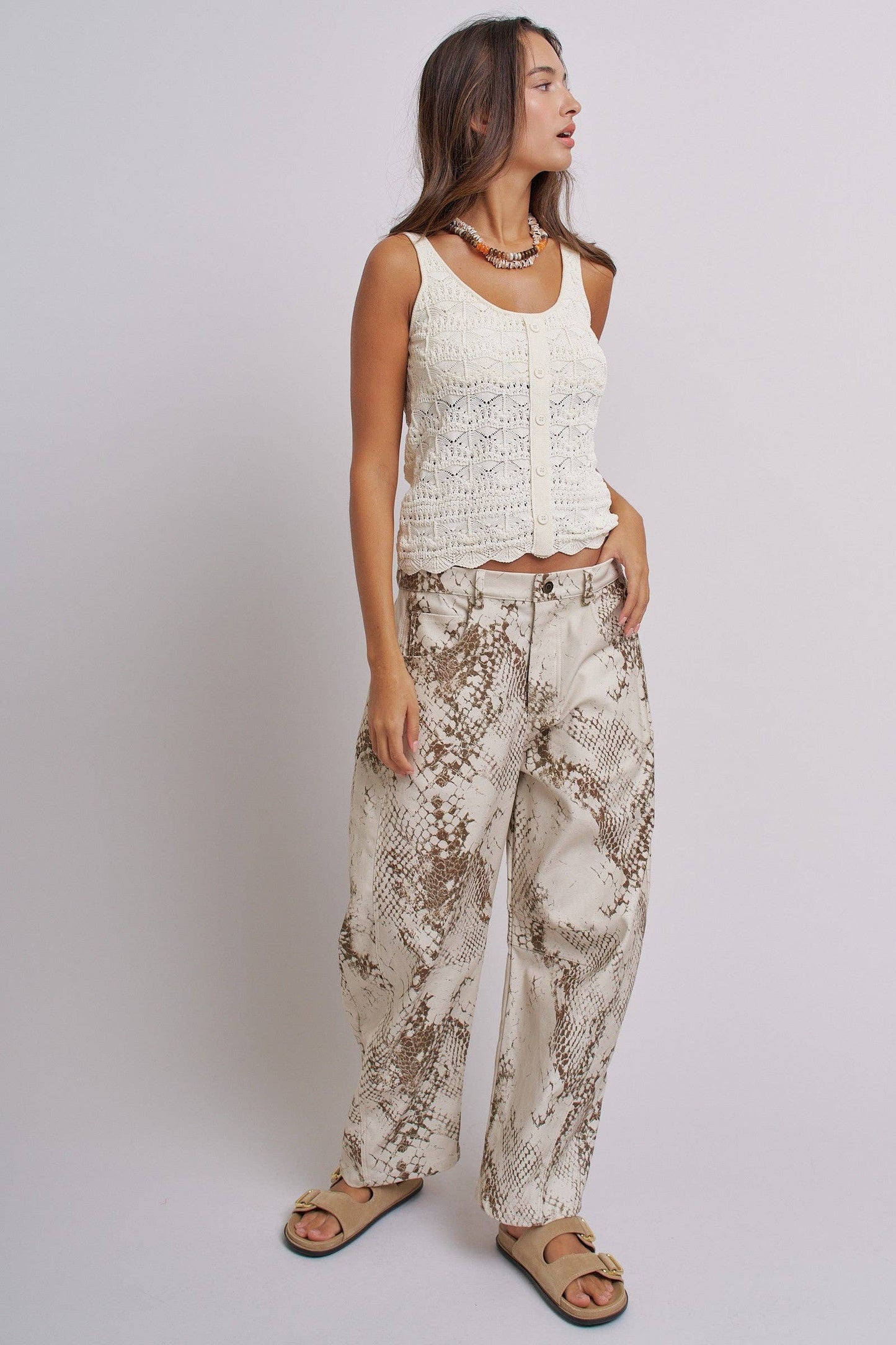 Knit Button Front Tank Top