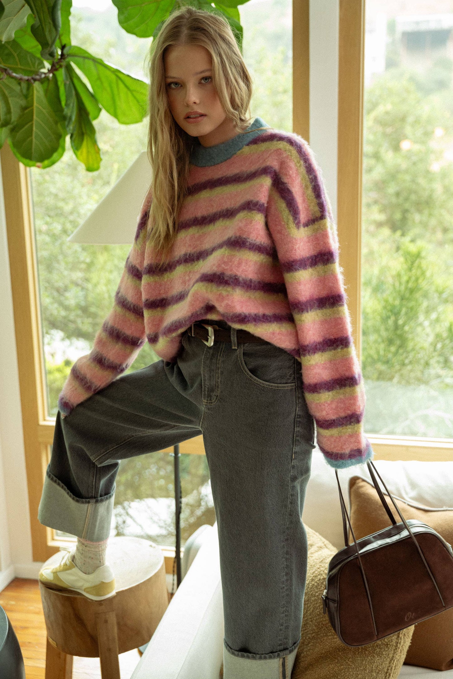Multi Striped Brushed Sweater