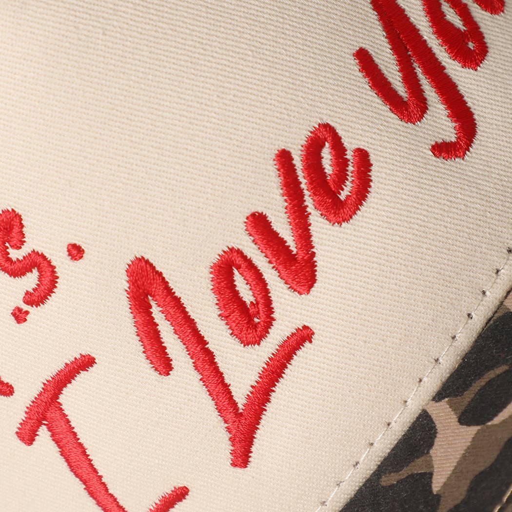 P.S. I Love You Valentine Embroidery Two-Tone Trucker Hat