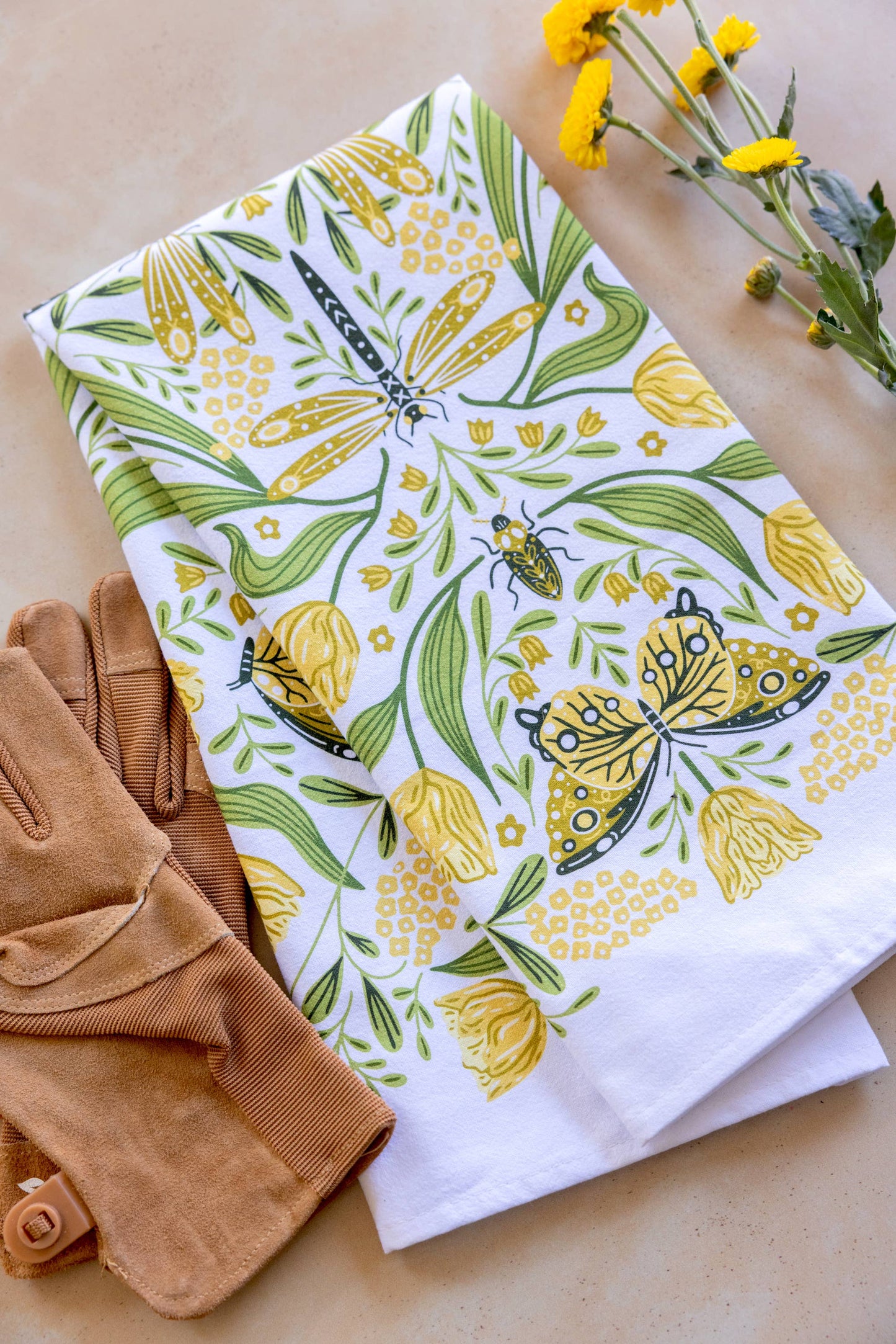 Golden Garden Tea Towel