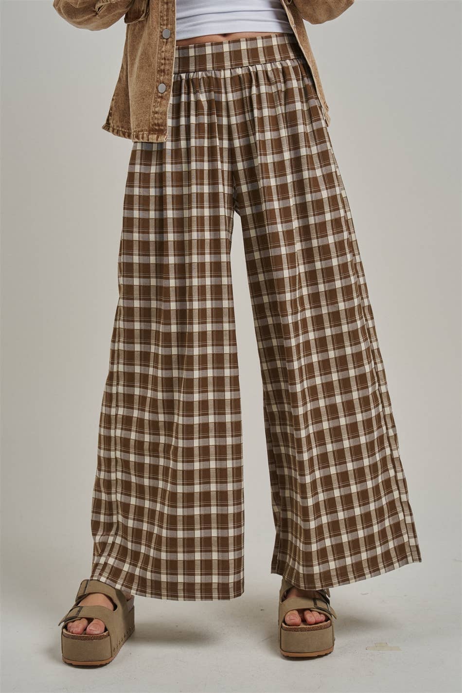 Fall Plaid Wide Leg Pants