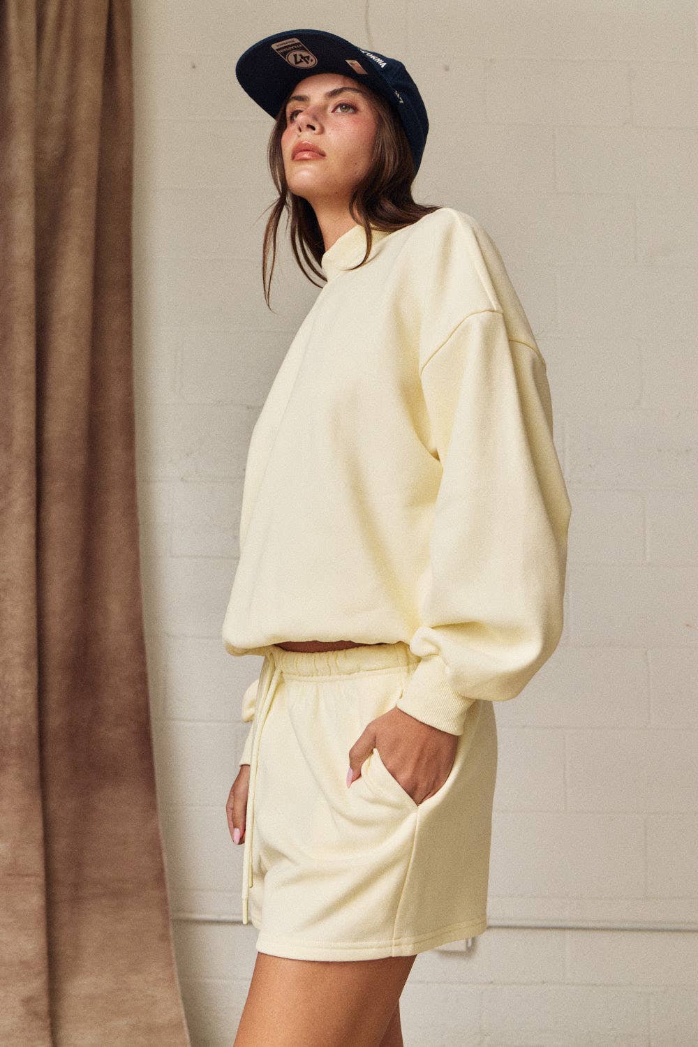 Mock Neckline Oversized Lounge Set