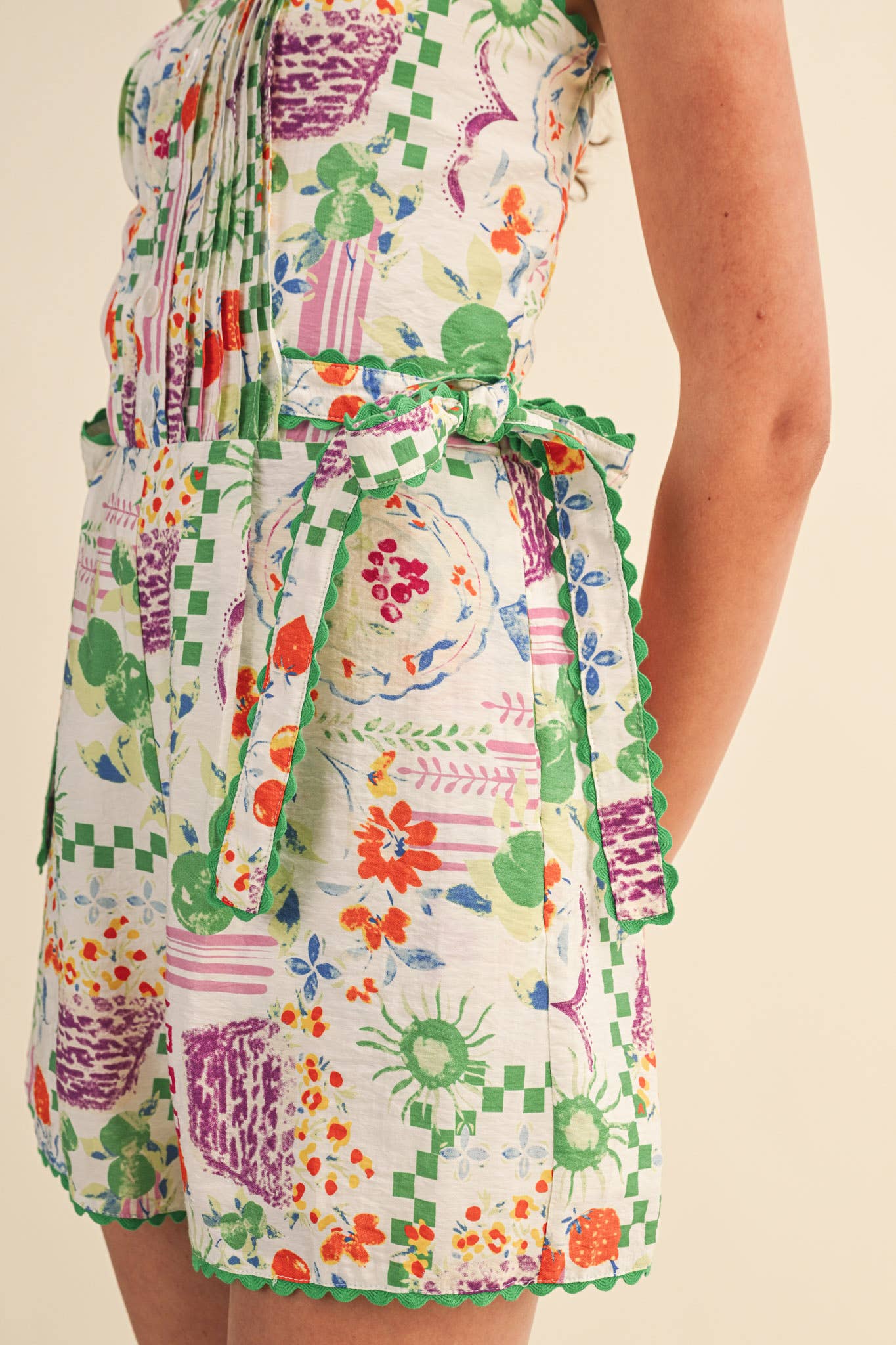 Floral Scallop Trim Romper
