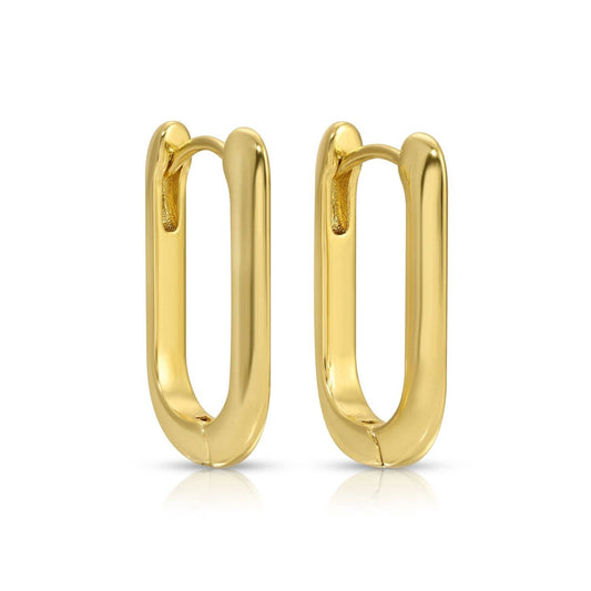 Contemporary Oblong Huggie Hoops