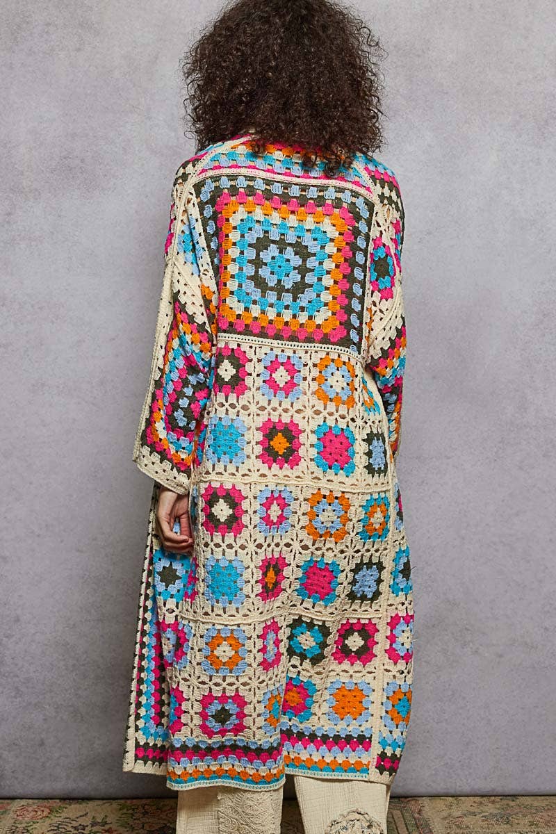 Long Sleeve Crochet Various Colors Cardigan