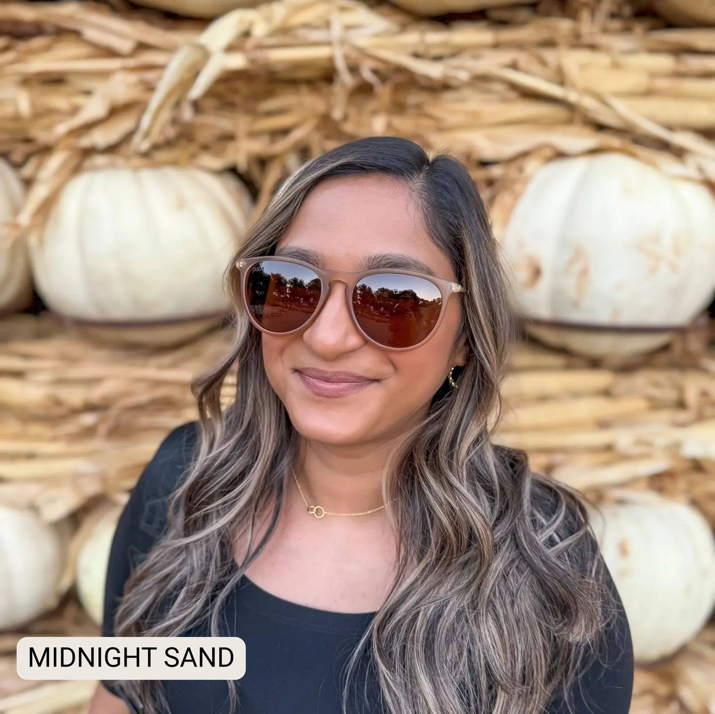 DAX - Midnight - Women's Polarized Medium Horn Sunglasses