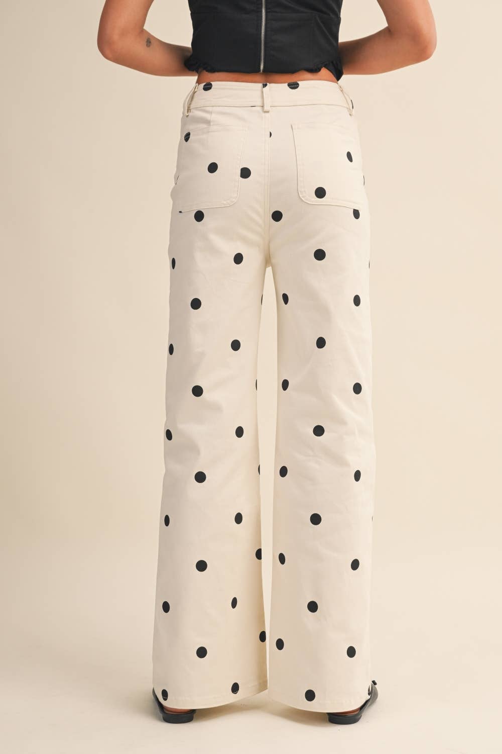 Polka Dot Denim Pants