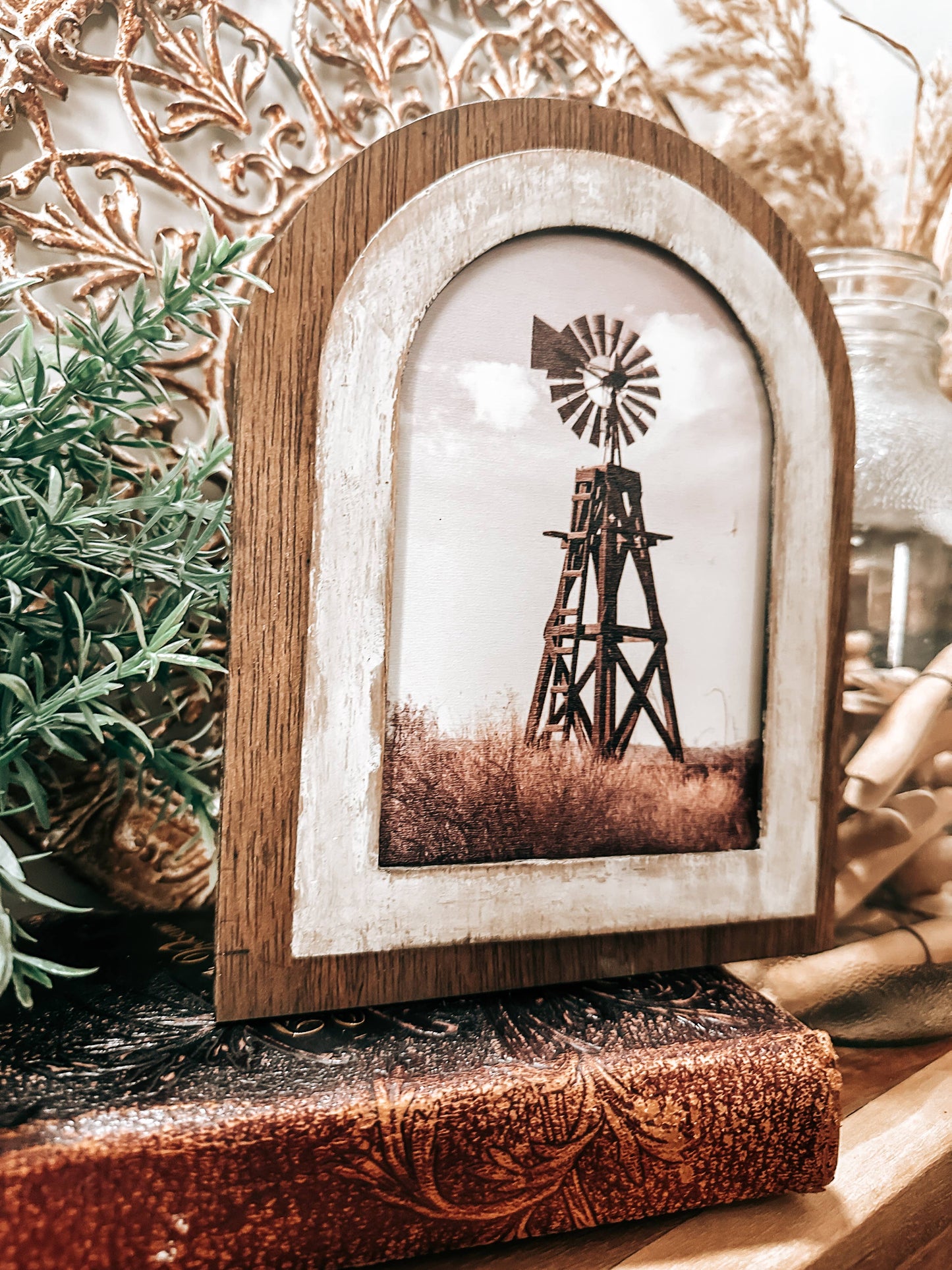 Arched frame Windmill on the Prairie