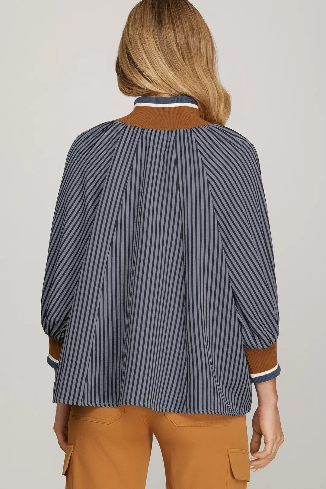 Half Zip Striped Top