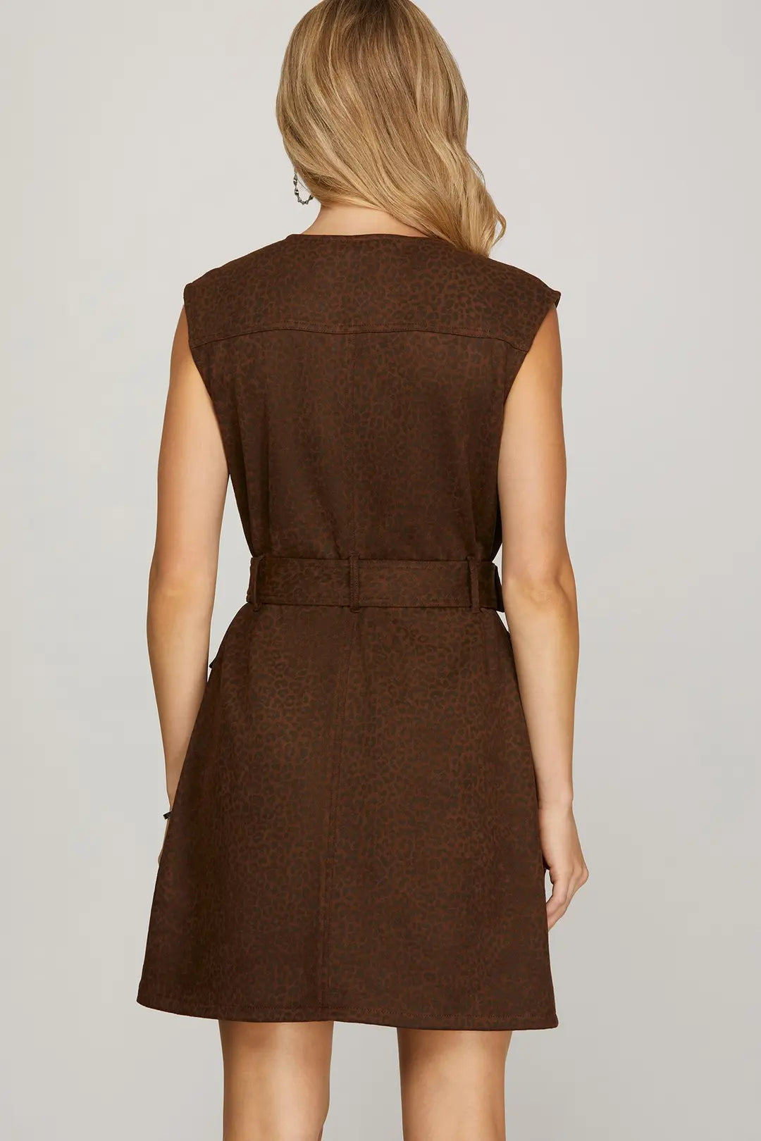 Suede Animal Print Dress