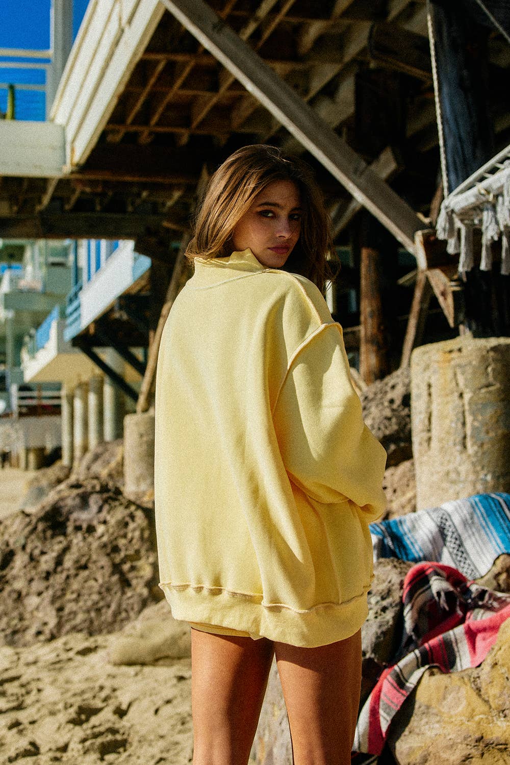 DILLY DALLY/LOLLY GAG | Reversible Mock Neck Sweatshirt