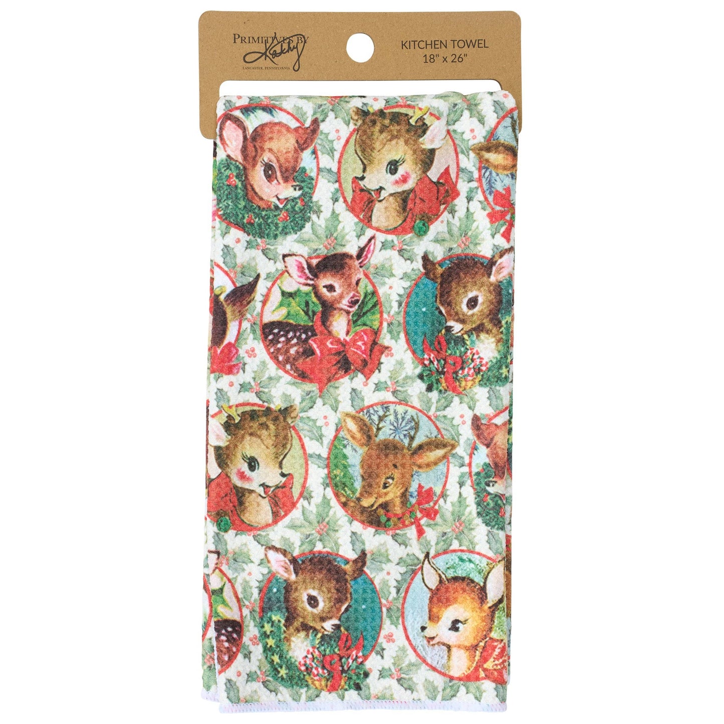 Retro Deer Kitchen Towel