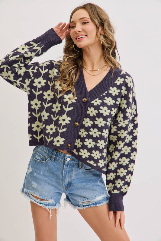 Floral Print Cardigan